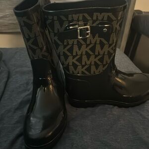 Black Michael Kors  rain boots size 9